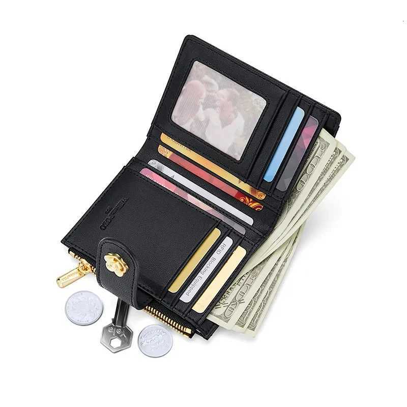 Leather purse ladies small fragrance new womens purse short card bag advanced sense zipper bag zero wallet card bagW251120
