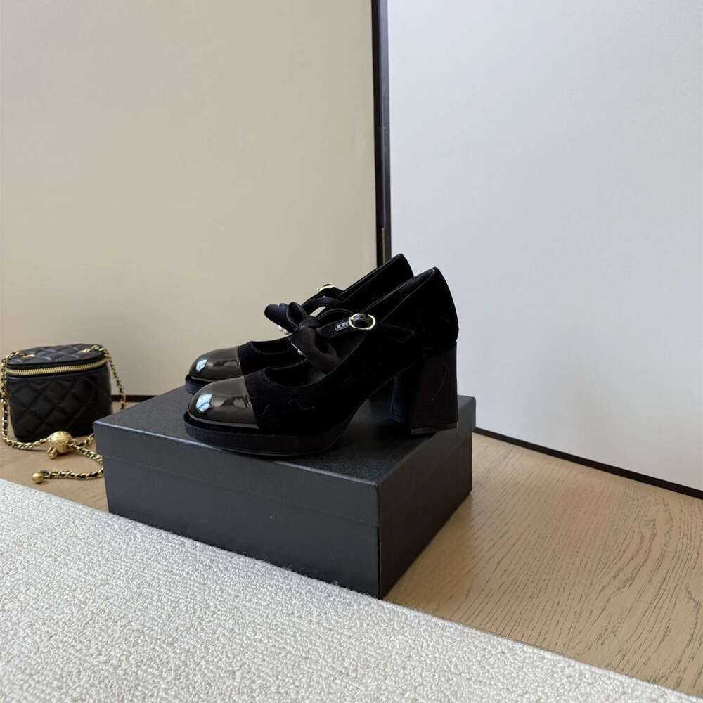 New Shoes Women Size34-41 Flannel Pumps Super High Heels Genuine Leather Butterfly Knot Pearl Flat Platform atillas De Mujer