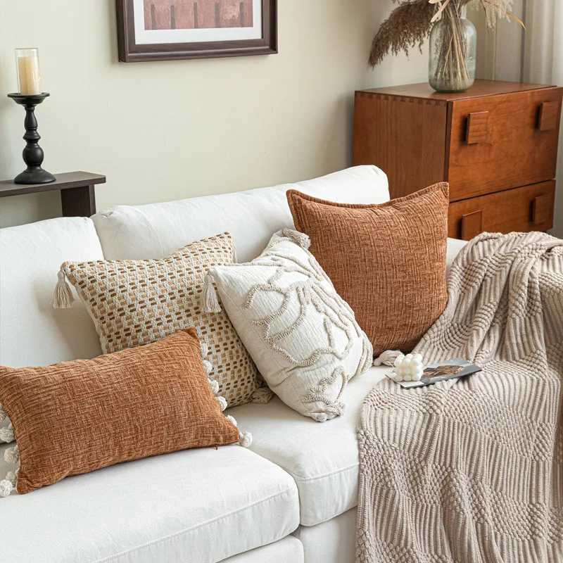 Pillow Case Nordic Orange Sofa Cushion Cover Modern Home Decoration Luxury Cover 45x45cm Ornamental s for Living Room C251120