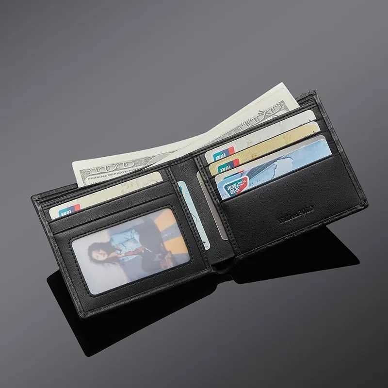 Leather mens short wallet with large capacity and cardholders leather anti slip multi card wallet with long and multifunctional features W250419