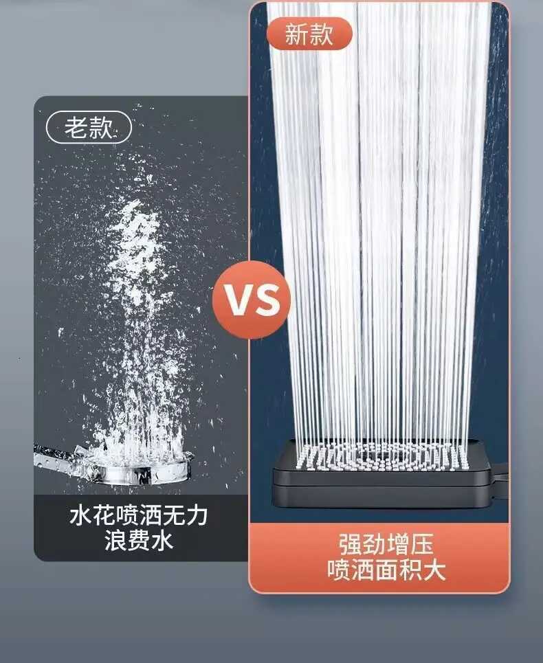 Big Flow 6 Modes High Pressure Shower Head Water Saving Anti-fall Massage Rainfall Faucet Spray Nozzles Bathroom AccessoriesM251120