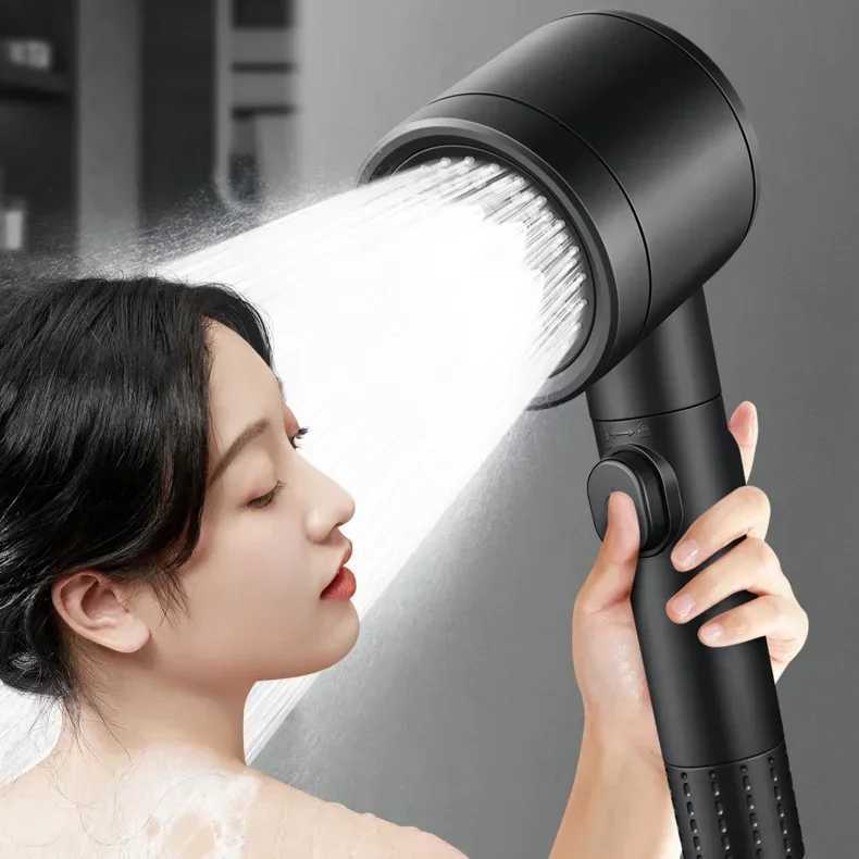 Handheld Shower Nozzle 3 Modes Adjustable Showerhead Household Bathroom Supercharged Shower Head Shower AccessoriesM251120