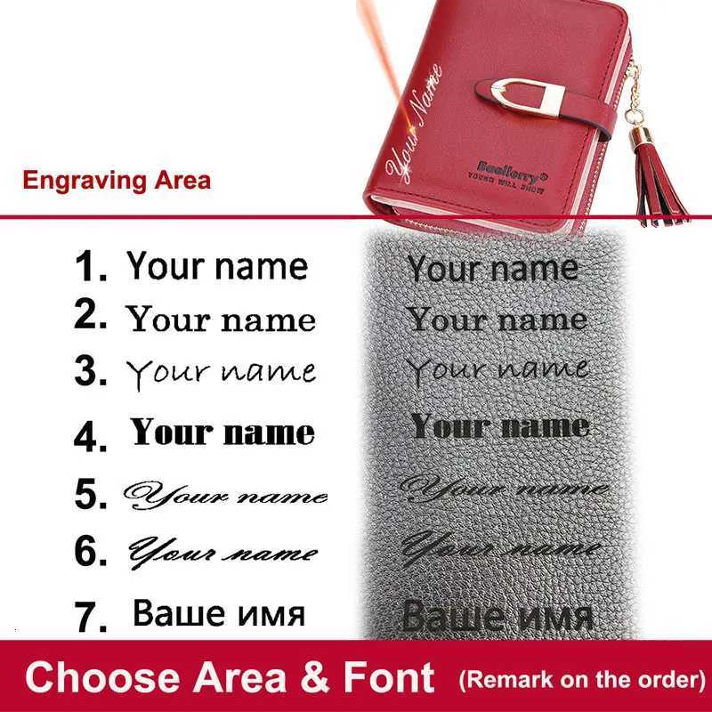 Baellerry New Short Women Wallets Name Engraving Zipper Organ Card Bag Wallet For Girls Quality Card Holder Brand Female PurseW251120
