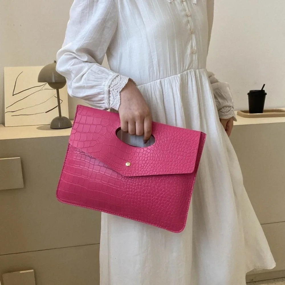 Portable Pu Leather Envelope Night Bag Function Korean Womens Clutch Bag Solid Color Large Capacity Handheld Bag 250418