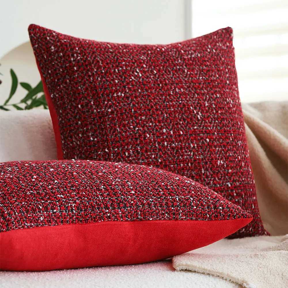 Pillow Case Christmas Red Knitted Throw Cover Without Core Festival Party Decoration Living Room Sofa Decorative Cushion Cover 45x45 C251120