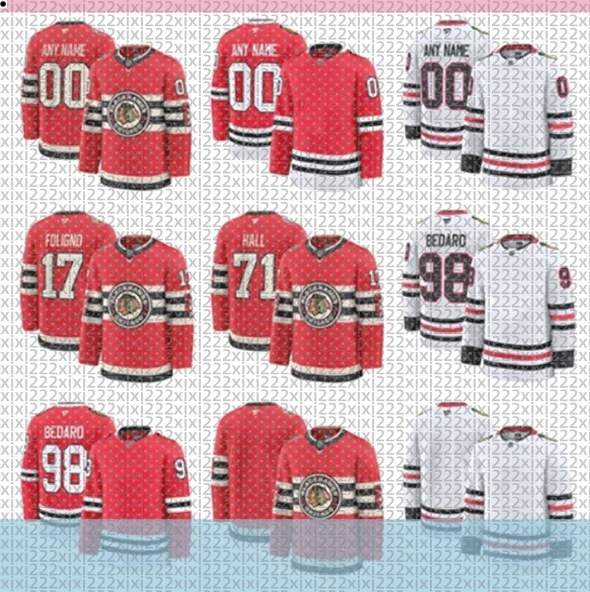 Blackhawks Hockey Jersey Connors Bedard Ryan Donato Teuvo Teravainen Alex Vlasic Nick Foligno Taylor Hall Connors Murphy Craig Smith Seth Jones MEN