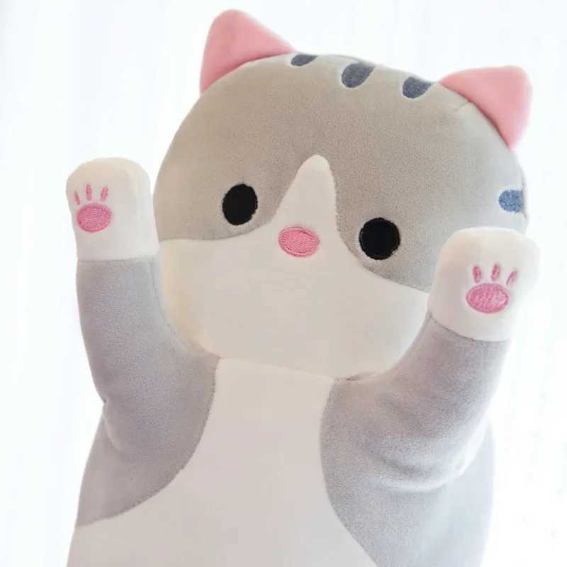 50cm Funny Joy Cute Soft Long Cat Plush Toys Pause Office Nap Pillow Bed Sleep Home Decor Doll for Kids Girl Gift G251120