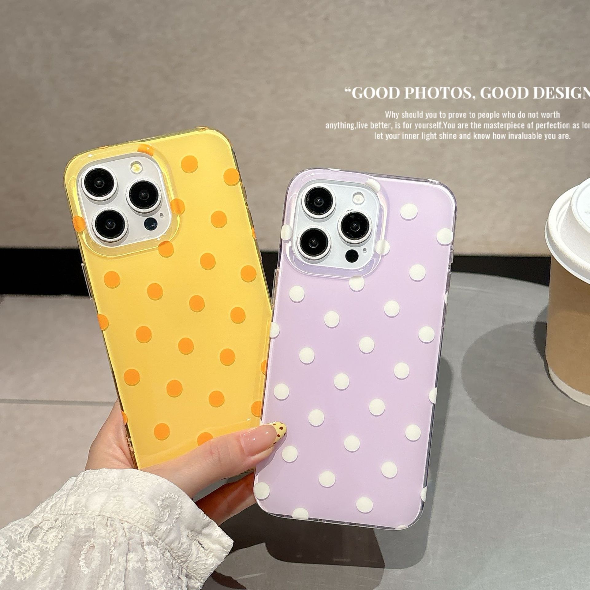 Fresh Polka Dot Phone Case Compatible with iPhone 17 Pro Max Glossy Protective Case iPhone 16/15 Pro iPhone for Girls