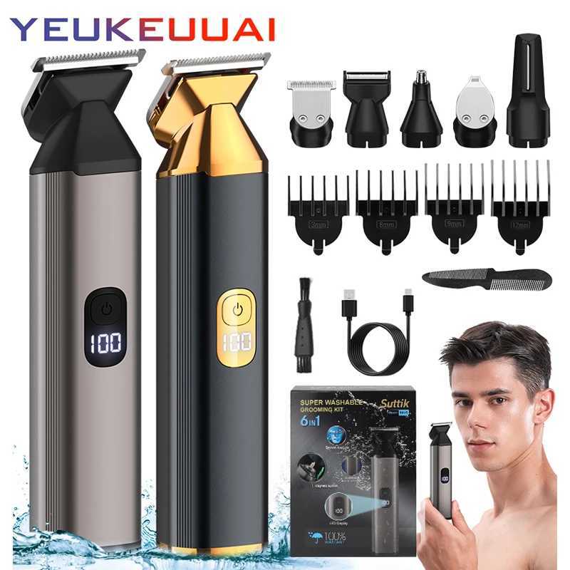Unicorn 6-in-1 Multi functional Hair Cleaning Set Mens Shaver Metal Nose Hair Trimmer Convenient Hair Trimming MachineT251120