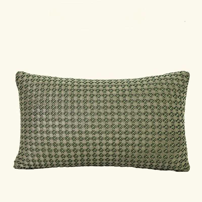 Pillow Case Grey olive green hand woven Cushion Cover Rectangular Waist case Modern Light Luxury Model Room Sofa Cover C251120