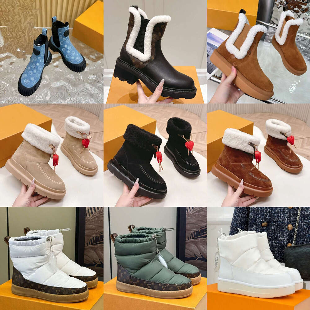 Luxury Designer Womens boots Aspen Chelsea Ankle Boot Cortina Ankle winter Boot Fashion Designer Ski Boots High Quality Thick Soled Short Boots Suede Snow Shoes