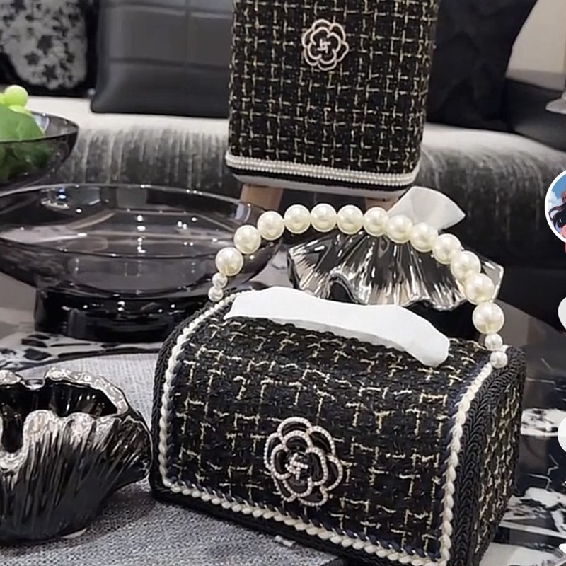 Creative French Style Camellia Flowers Tissue Box Luxury Desktop Storage Holder For Home Living Room Coffee Table Decoration For Domestic Use Bedroom 