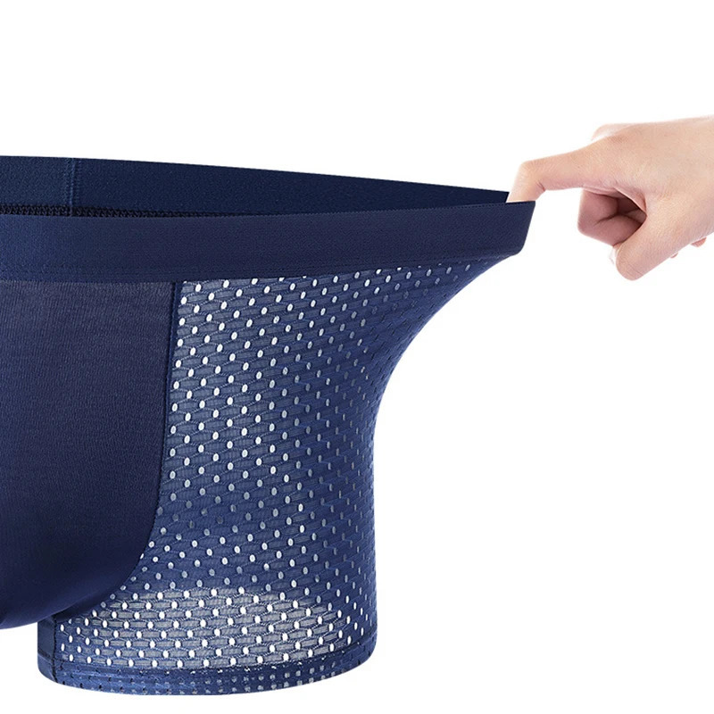 4 pieces of mens underwear silk screen boxing shorts plus size solid color sexy summer breathable intimate 250417