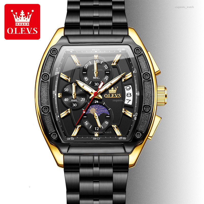 OLEVS Designer Women's Light Luxury Diving Outdoor Sports Watch Barrel Multi-functional Quartz Watch Luminous Men's Luxury Watch Free Delive