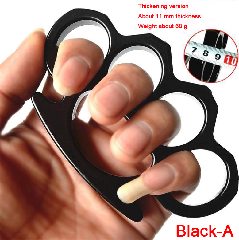 Thick Steel Brass Knuckle Dusters with Rope Self Defense Personal Security Women and Men Self-defense Pendant -2