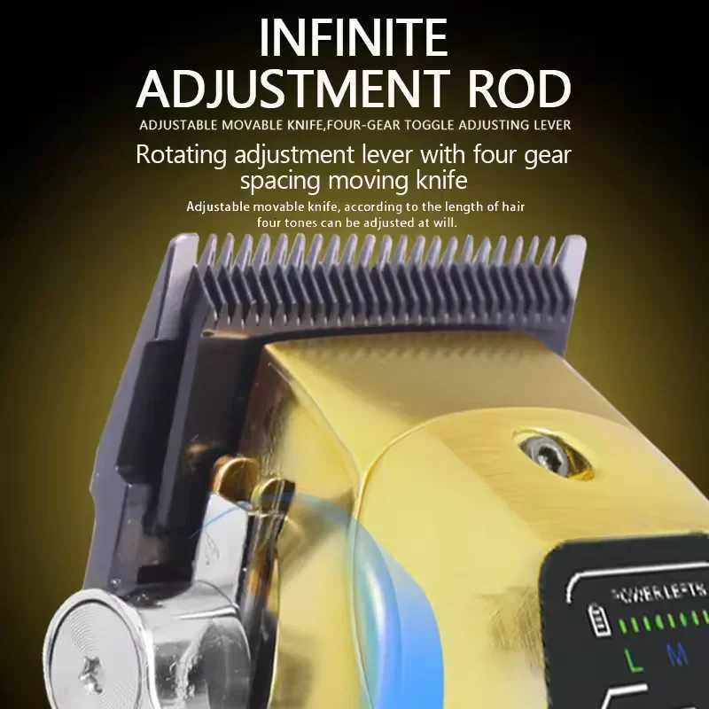 Kemei KM-1698 Mens Hair Clipper 9000RPM 10W High Power Full Metal DLC Blade LED Display Professional Hair Cutting Hair TrimmerT251120