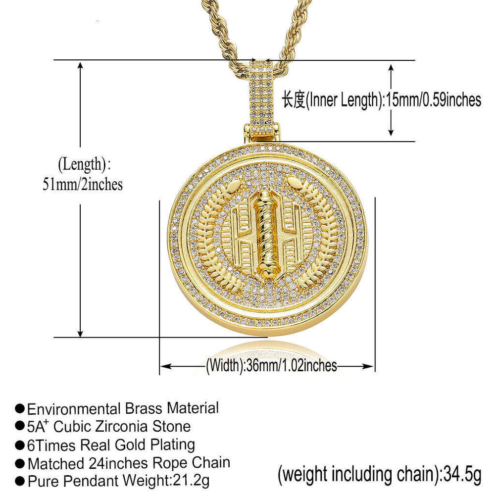 Luxury designer launches Ice out VVS Moissanite round pendant, Hip Hop pendant necklace for men and women with free shipping