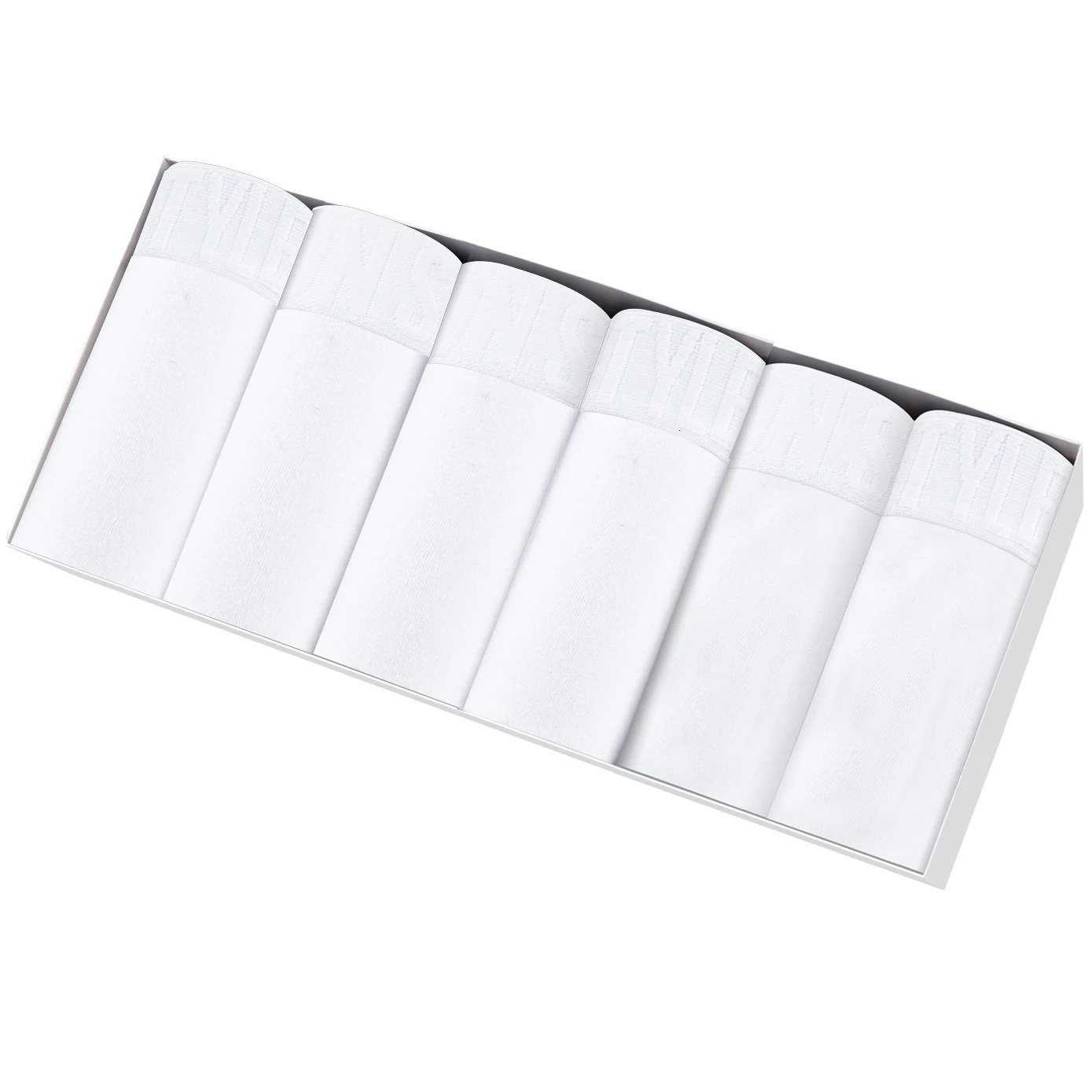6 pieces of white boxing mens sexy underwear shorts cotton set 250417
