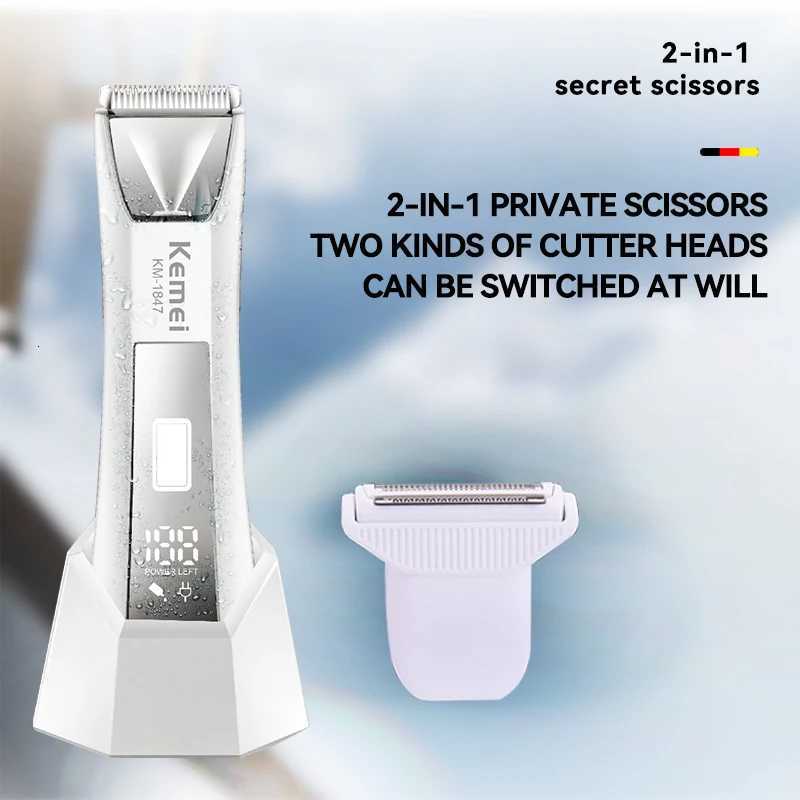 KEMEI Professional Hair Trimmers Clippers Usb Rechargeable Cordless Electric Groin Hair Trimmer KM-1847T251120