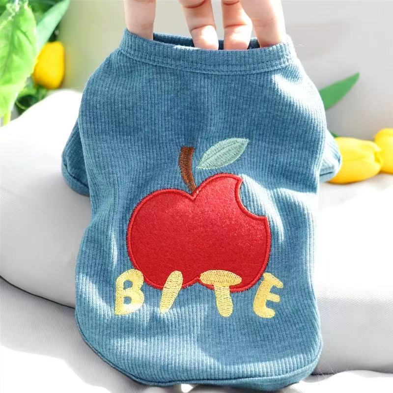 T0017Dog clothes 2024 new thin summer traction denim vest Teddy Bichon small dog Yorkshire
