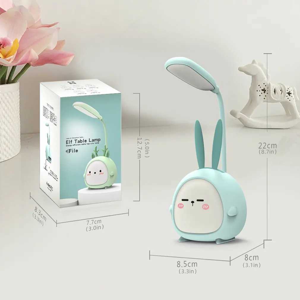 USB LED Desk Lamp Rabbit Light Cute Cartoon Lamp USB Rechargeable LED Reading Light Eye Protection Colorful Night Light New M251120