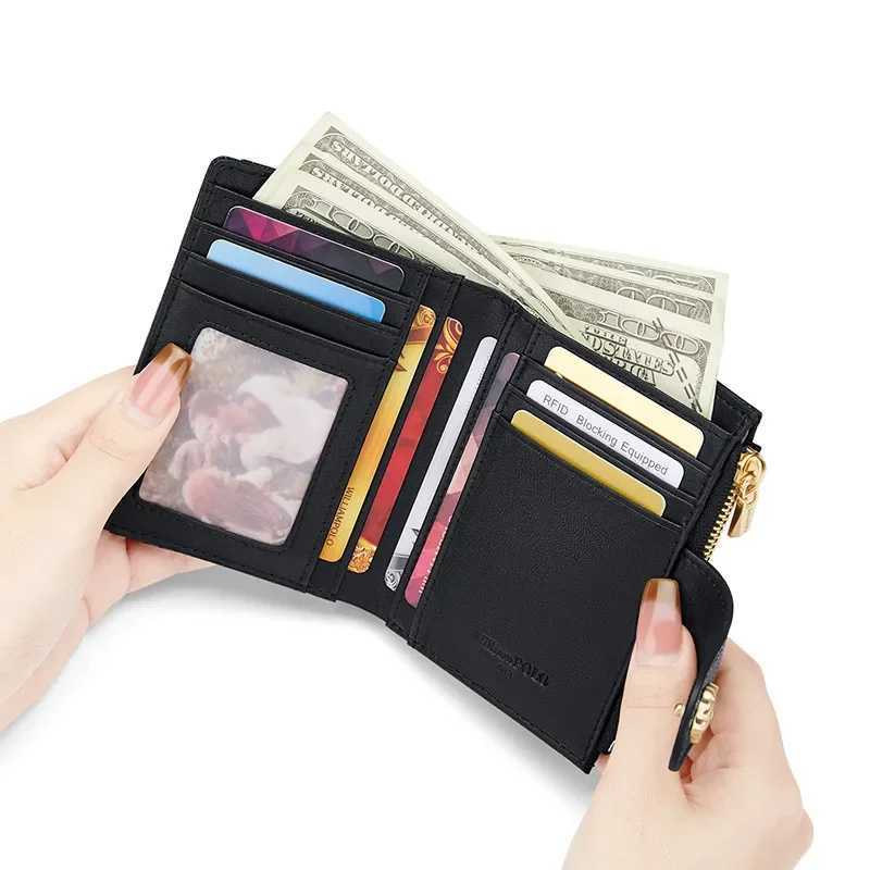 Leather purse ladies small fragrance new womens purse short card bag advanced sense zipper bag zero wallet card bagW251120