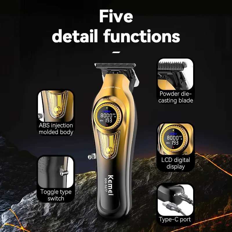 Kemei Rechargeable Electric Hair ClippersProfessional Barber TrimmerMan Shaver Cordless Cutting MachinekitKM-16911677T228T251120