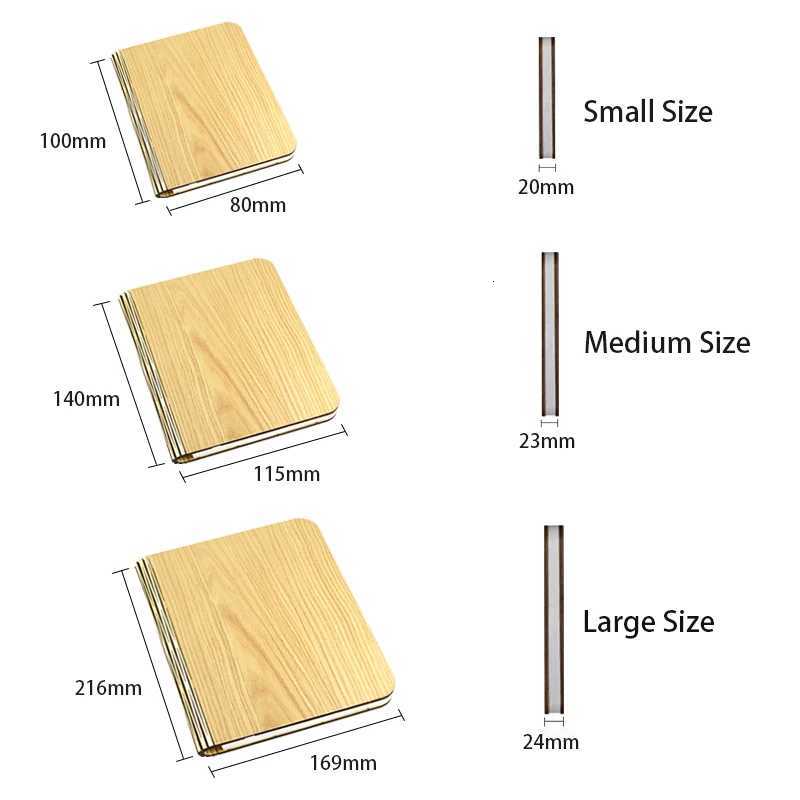 New Folding Book Lamp LED Rechargeable 3-Color Night Light Birthday Gift Luminous Book Table Lamp Bedside Lamp Ambient Light M251120