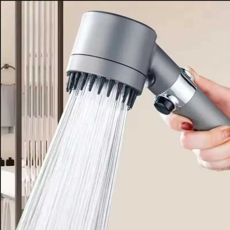 New High Pressurized Filter Shower Head 3-mode Adjustable Spray Filter Massage Brush Rain Faucet Shower Set Bathroom AccessoryM251120