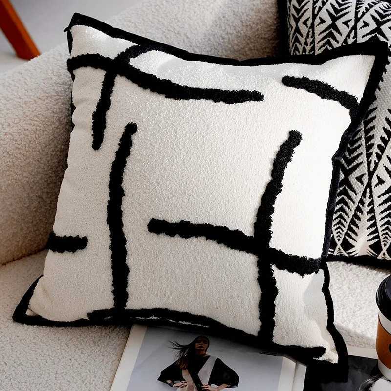 Pillow Case 30x50/45x45CM French Retro Throw Cover Black Luxury Stamping Waist Cushion Cover Decor Home Decorative case 2025 C251120