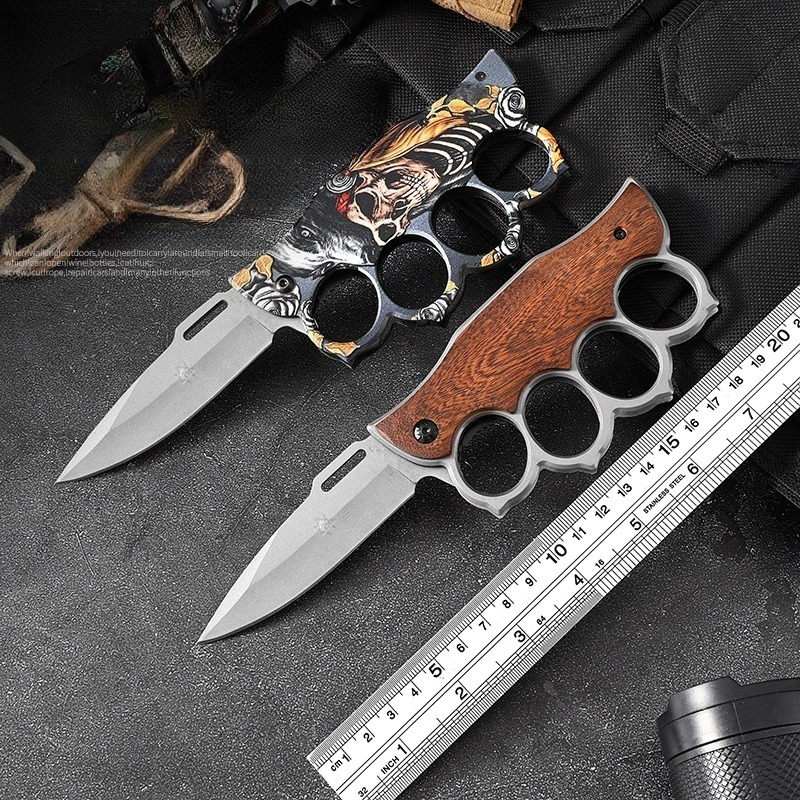 Outdoor Folding Knife Multifunctional Self-defense Camping Wilderness Survival Knife Sharp Military Knife Finger Tiger Tactical Fighting Knife