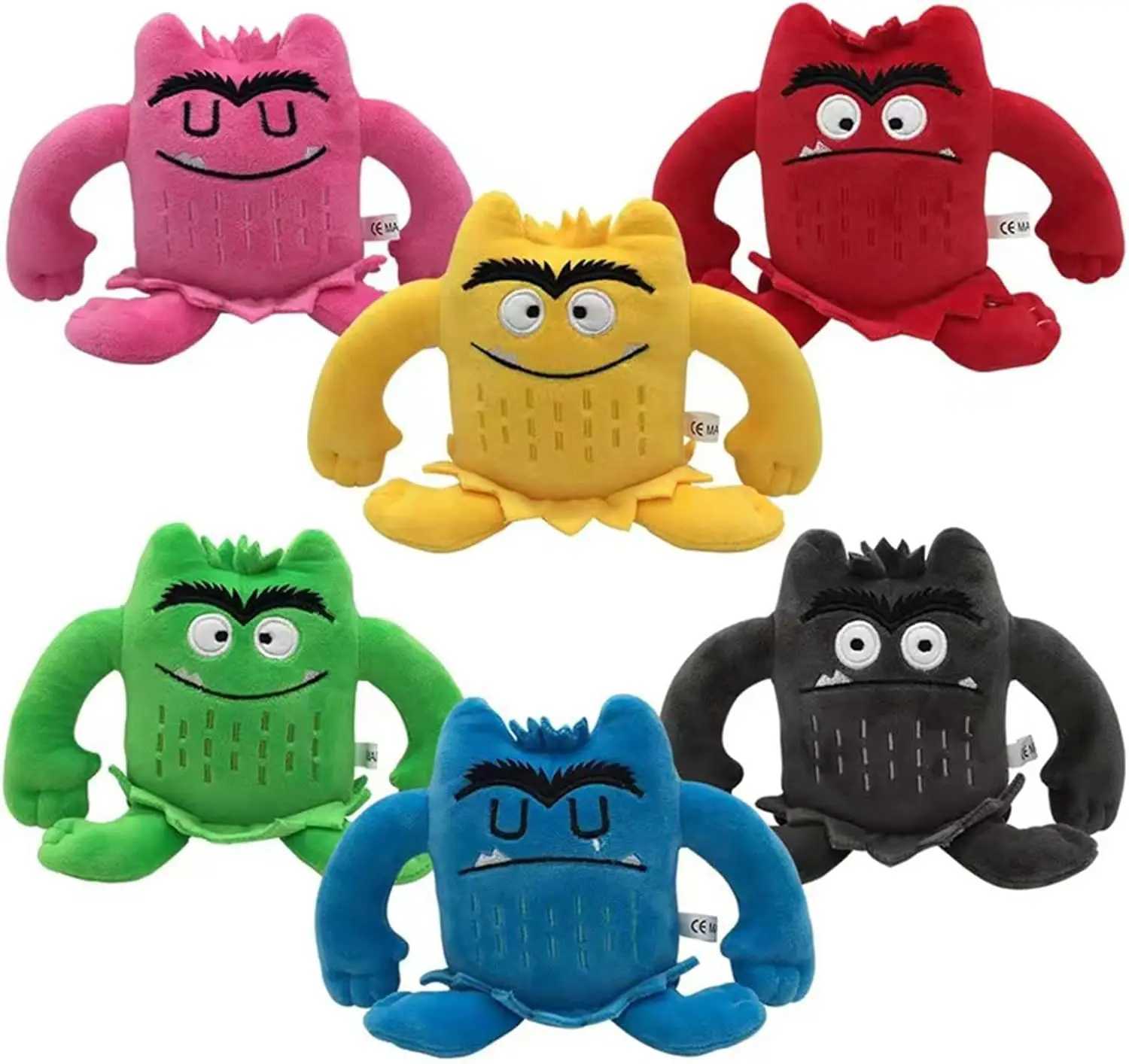 6pcs/set Kawaii Color Monster Plush Dolls Set - 6 Colors Childrens Monster Color Emotion Stuffed Toys for Kids Birthday Gifts G251120