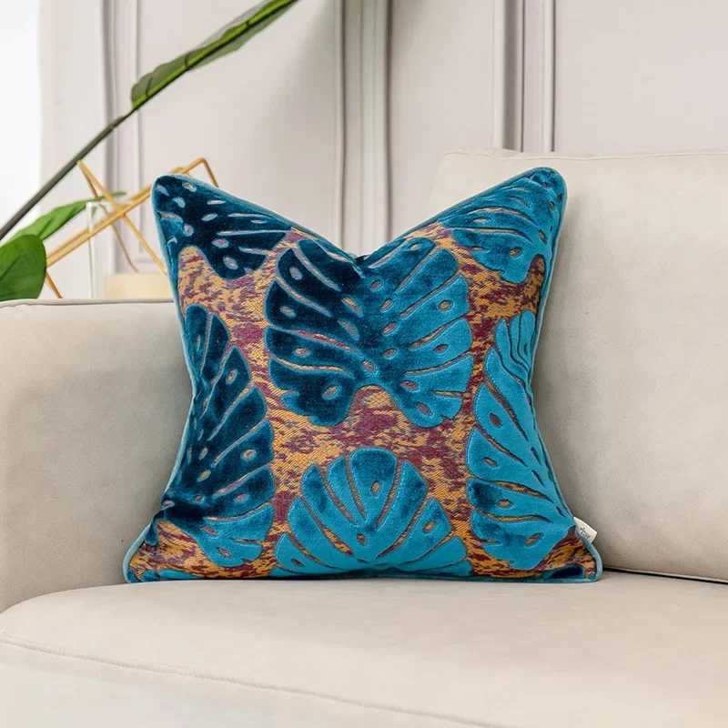 Pillow Case Luxury Blue Velvet Cushion Cover High-end Geometry Decorative Cover for Sofa Livingroom case 30x50 45x45 50x50CM C251120