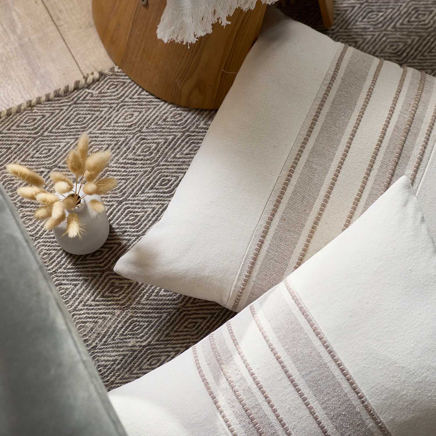 Pillow Case Nordic modern simple yarn-dyed splicing cover light luxury home soft decoration model room living room sofa C251120