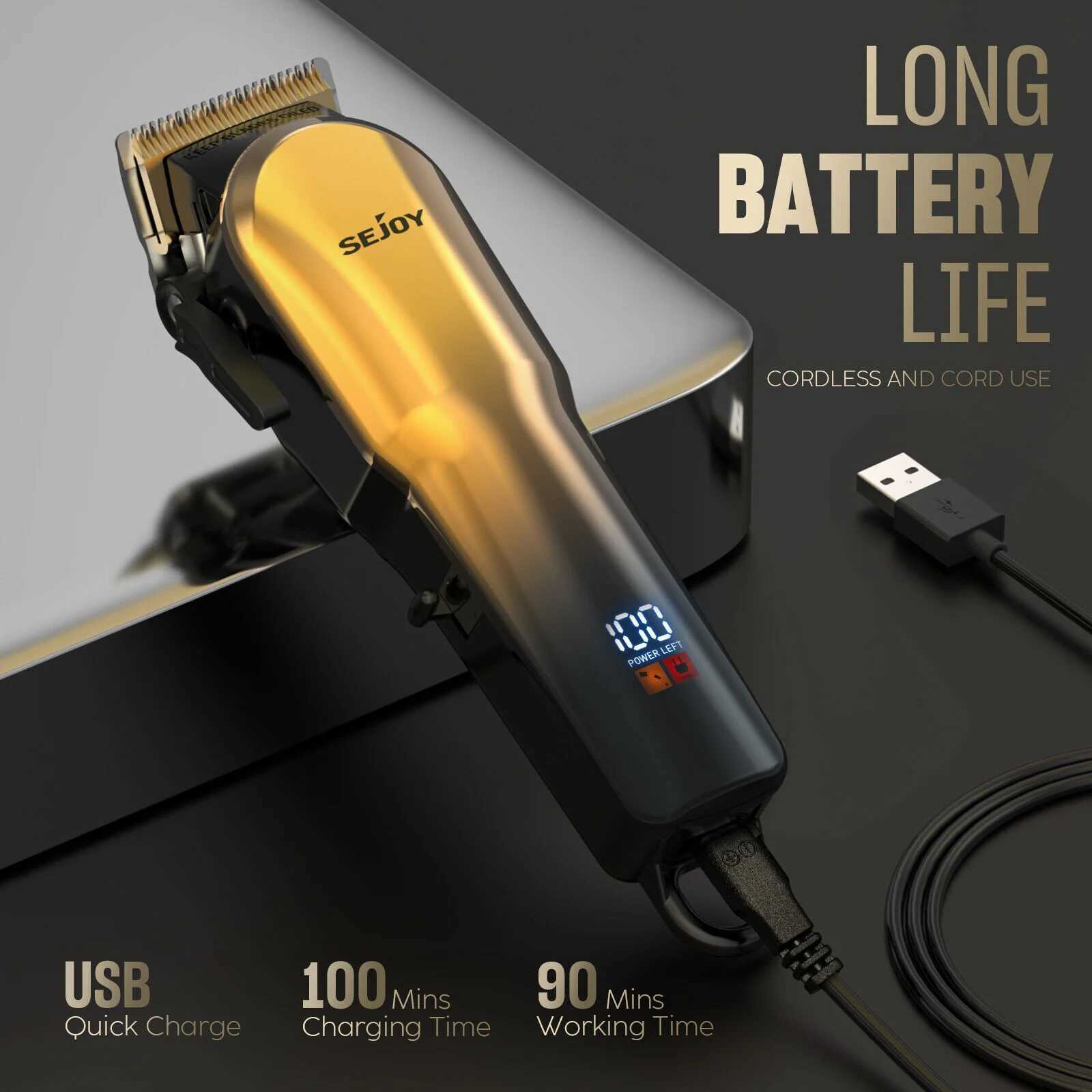 Sejoy Mens Hair Trimmer Multifunction Hair clippers for Body Head Hair Electric Beard Trimmer Shaver Rechargeable Grooming KitT251120