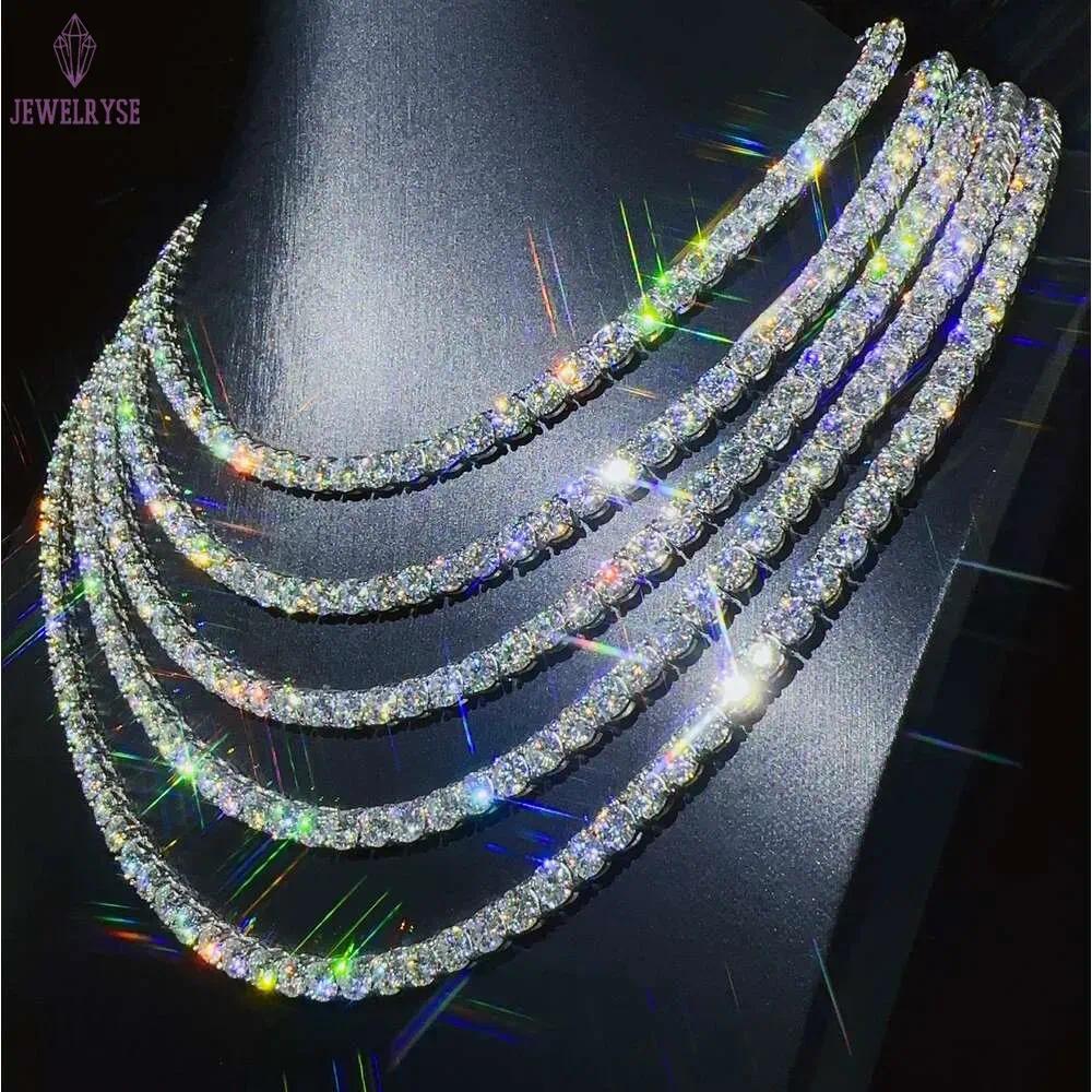 moissanite bracelet necklace tennis chain Hip Hop necklace fashion Jewelry Pass Diamond Tester 6mm vvs moissanite iced out cuban chain for men women