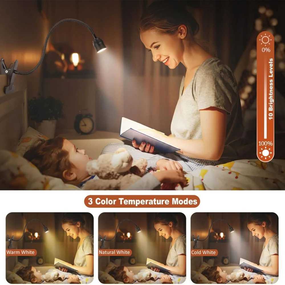 Zoomable LED Reading Lights USB Clamp Book Light Flexible Gooseneck Read Night Light Adjustable Book Lamp Studing Reading Lamp M251120