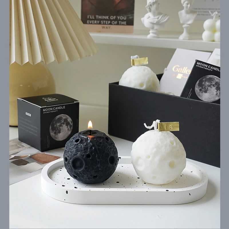 1pc Moon Scented Candles Mid-autumn Festival Gift Christmas Decoration Black Candle for Home Decor Wholesale Xmas DIY Present R251120 S260204