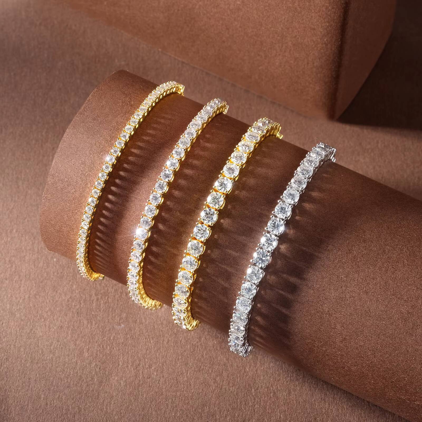 Sparkly 925 Sterling Silver Classic Tennis Bolo Bracelet 14K Gold Plated 2/3/4mm Adjustable Cubic Zirconia CZ Women Jewelry Gift