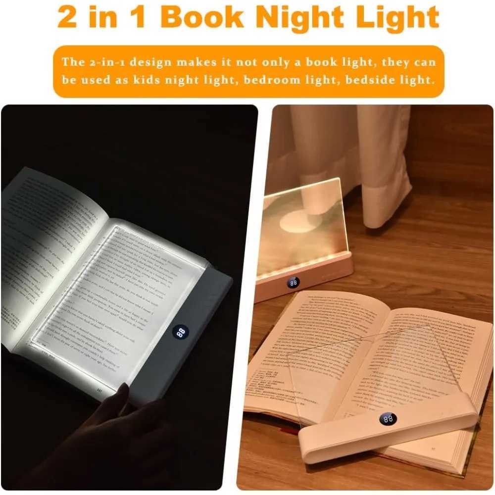 LED Flat Panel Book Light USB Charging Eye Protection Night Vision Reading Lamp for Students Indoor Use 2 in 1 Night Lights M251120