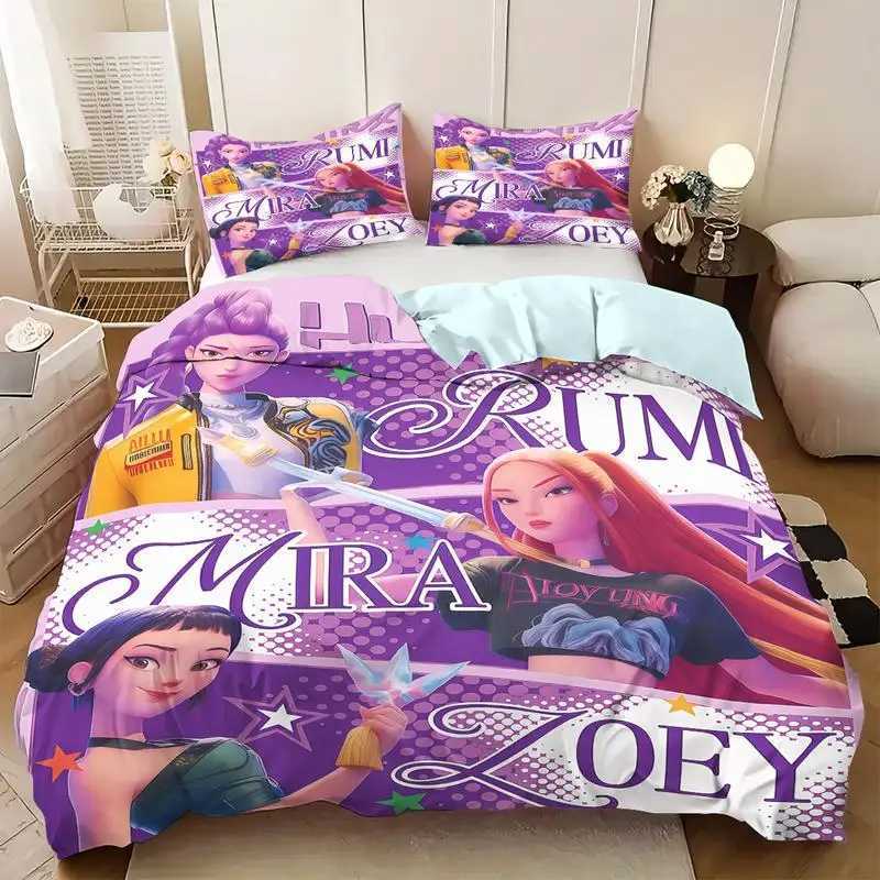 KPop D-Demon Hunters Bedding Set Single Halloween Costume Bedding Set - 2-3 Piece Comforter Quilt Duvet Cover Case Sets W251120