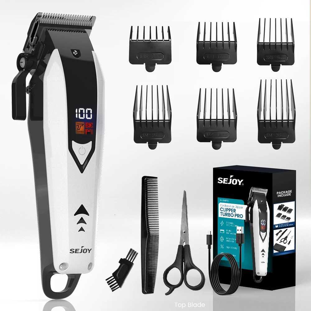 Sejoy Cordless Hair Clippers for Men Trimmers Set for Barber with LED Display Professional Slick Hair Cut Self-Sharpening BladesT251120