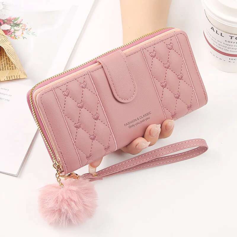Women Long Wallet Pu Leather Holder Large Capacity Hasp Zipper Coin Purse Multi Card Organizer Cell Phone Wristlet Handbag