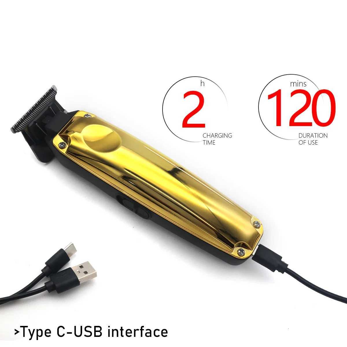 Professional Beard Trimmer for Men with DLC Blade T-Blade Zero Gapped 8000RPM 5W Cordless Hair Trimmer Machine Finishing MachineT251120