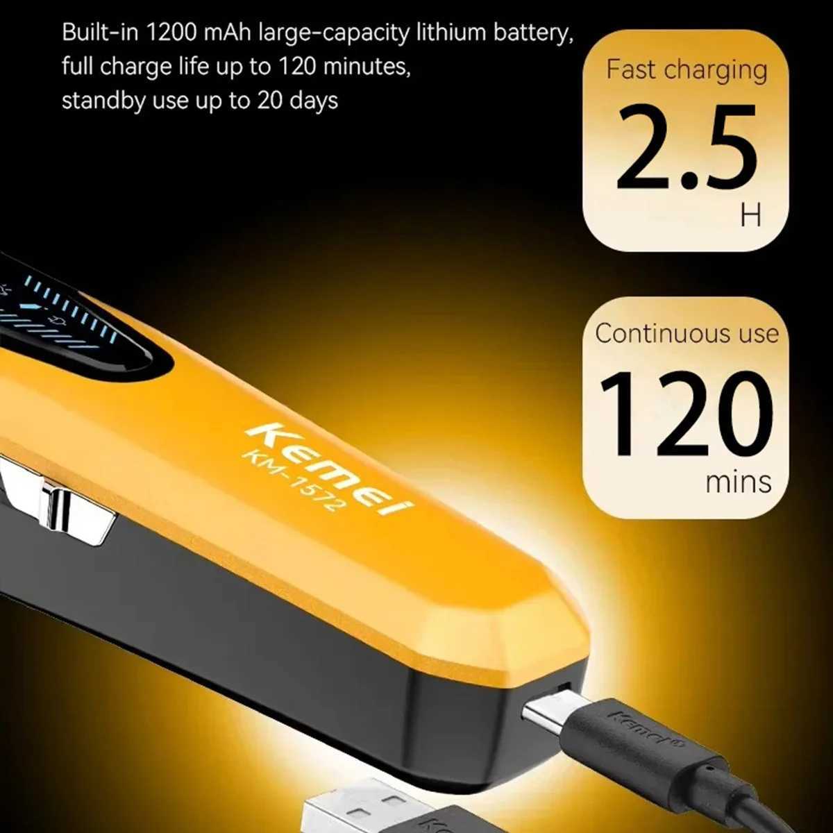 Kemei KM-1767 Professional Electric Hair ClipperKM-1572 Rechargeable TrimmersKM-T123 Shaver For MenKit1Kit2Kit3T251120
