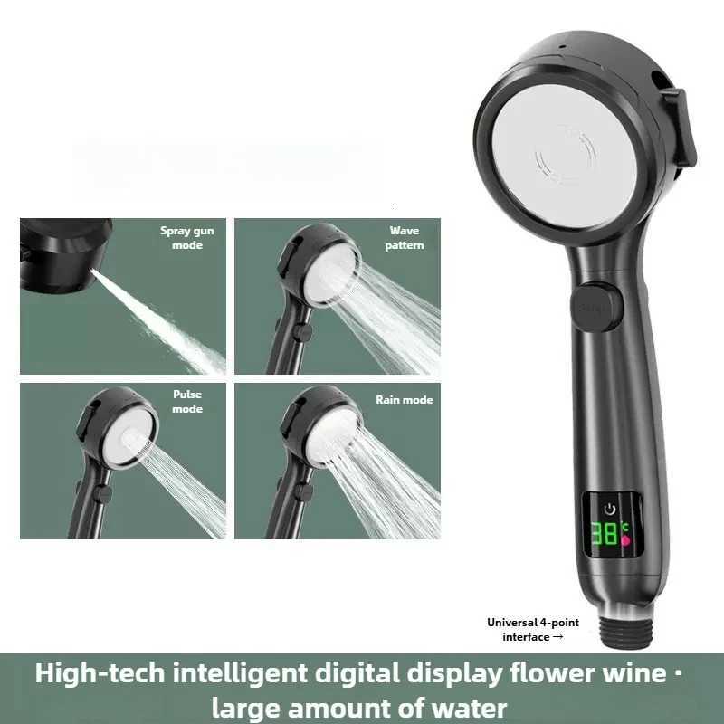 Digital LED Handheld Shower Head Water Saving High Pressure Showerhead Pressurized Adjustable Spray LCD Temperature DisplayM251120