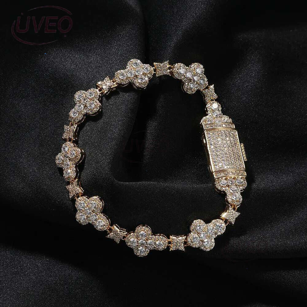 10mm Hip Hop Cross wer k Chain Bracelets 5A CZ Real Gold plated Jewelry