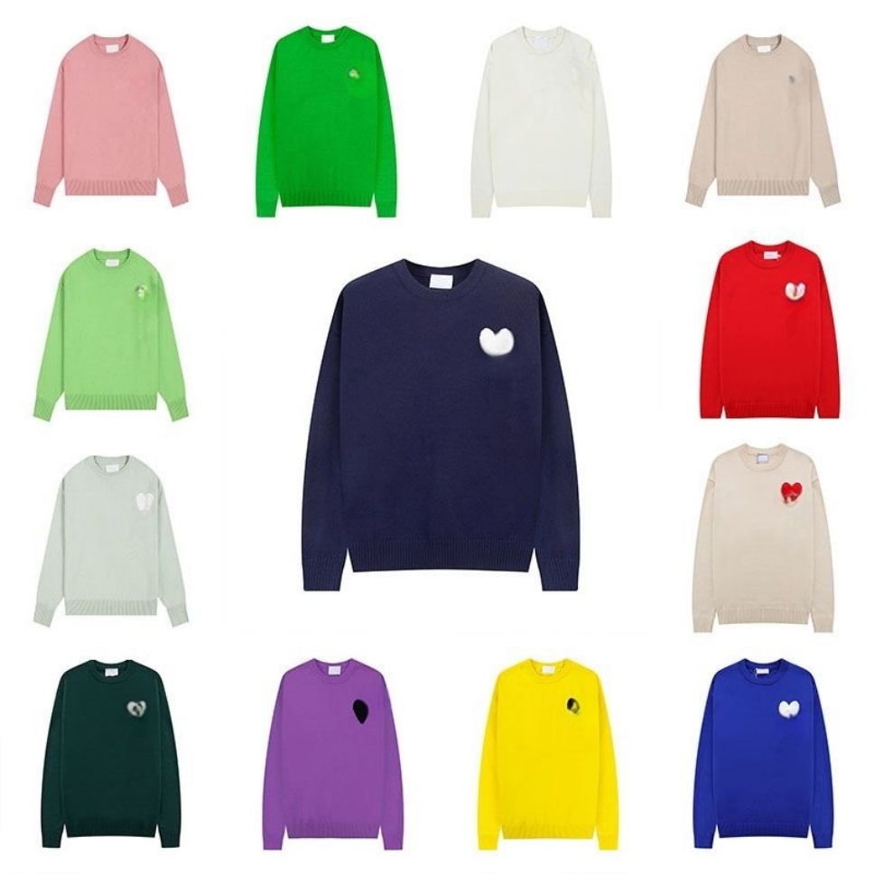 2026 Mens Sweater Paris Designer Cardigan Heart Sweaters Women Knitted Jumper France Trendy Streetwear Clothes Crew Neck Hoodie Knit Sweatshirts Spring Knitwear