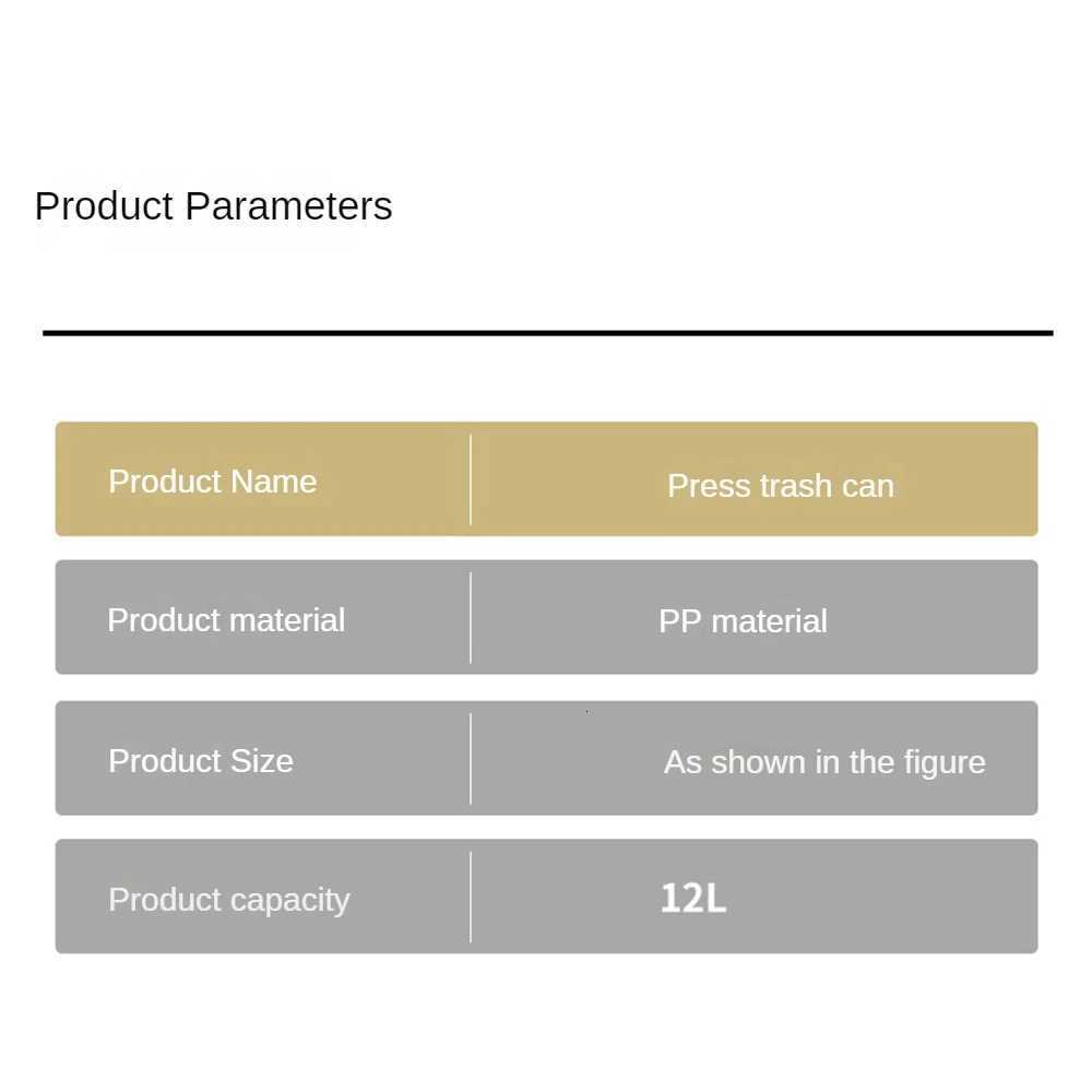 Bathroom Waste Bins Press-Type Trash Can Household Waterproof Dustbin Storage Box Kitchen Garbage Bins Paper Basket C251120