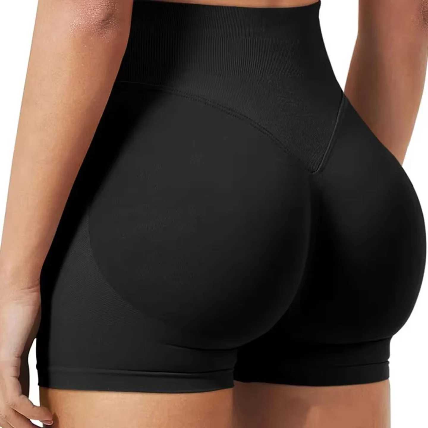Impact seamless shorts 4.5 inch ribbed yoga shorts womens flexible pleated Bum gym shorts running short hip lifting exercise pantsXJ250417
